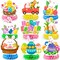 9pcs Happy Easter Honeycomb Decorations, 3D Easter Table Decorations Spring Honeycomb Centerpiece for Table Decorations Bunny Easter Egg Centerpieces Decor for Easter Party Family Gathering